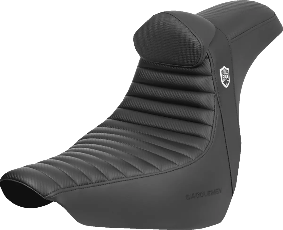Saddlemen Pro Series Sdc Performance Seat - W/ Backrest - Tuck-N-Roll/Carbon Fiber - Gripper - Flsb/Fx (Sc81829tb) Softail 18-24 1