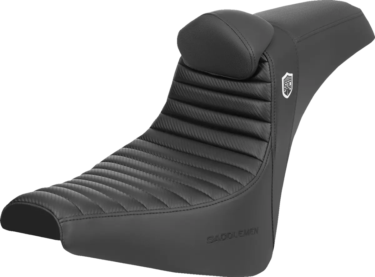 Saddlemen Pro Series Sdc Performance Seat - W/ Backrest - Tuck-N-Roll/Carbon Fiber - Gripper (Sc81830tb) Softail 18-24 1