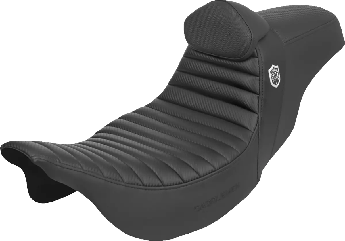 Saddlemen Pro Series Sdc Performance Seat - W/ Backrest - Tuck-N-Roll/Carbon Fiber - Gripper - Flh/Flt (Sc80807tb) Touring 08-23 1