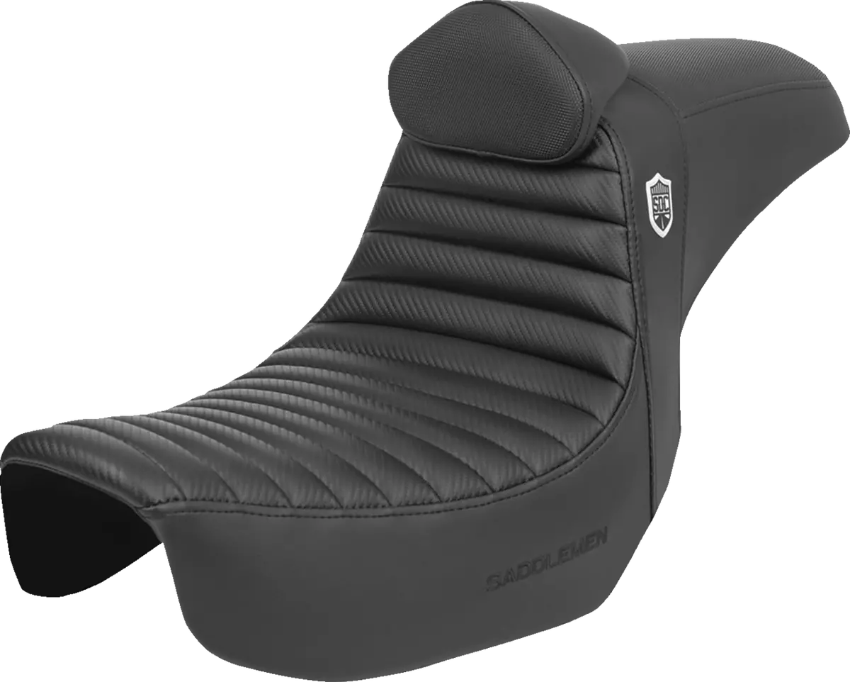 Saddlemen Pro Series Sdc Performance Seat - W/ Backrest - Tuck-N-Roll/Carbon Fiber - Gripper (Sc80604tb) Dyna 06-17 1