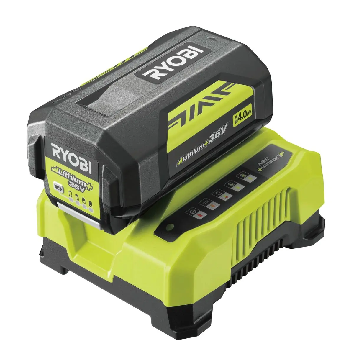 Conjunto De Carregador E Bateria Recarregável Ryobi Max Power 36 V 4 Ah 2