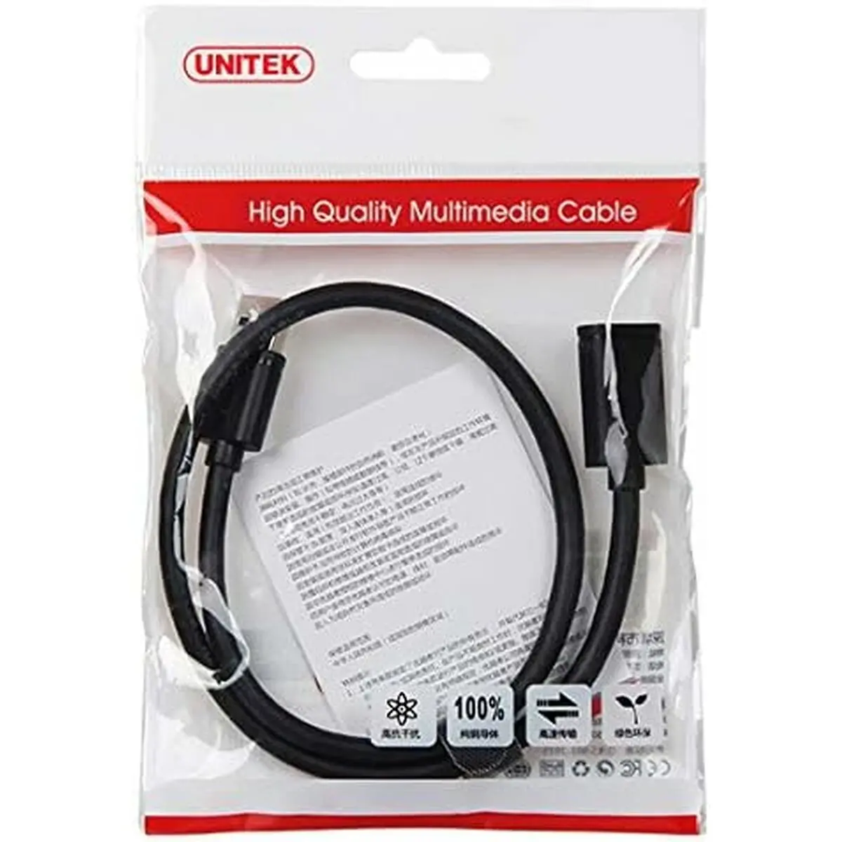 Cabo Usb Unitek Y-C459gbk Macho/Fêmea Preto 2 M 2