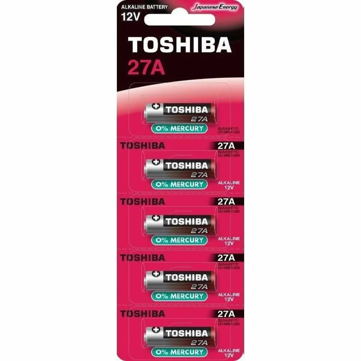 Pilhas Recarregáveis Toshiba 27A 12 V (5 Unidades) 1