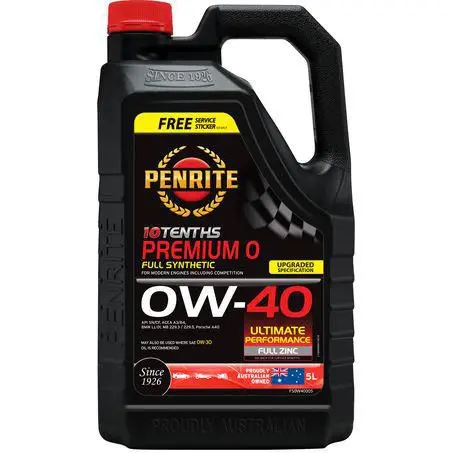 Penrite 10 Tenths Premium 0W-40 5L Engine Oil - Fs0w40005 1