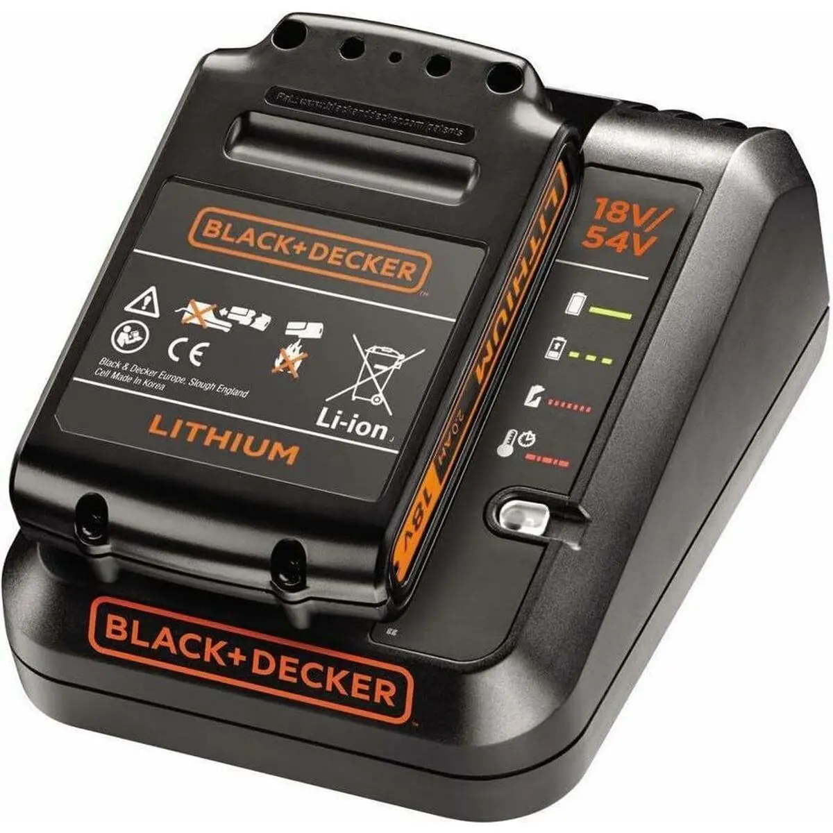 Conjunto De Carregador E Bateria Recarregável Black & Decker Bdc2a20 2 Ah Litio Ion 18 V 1