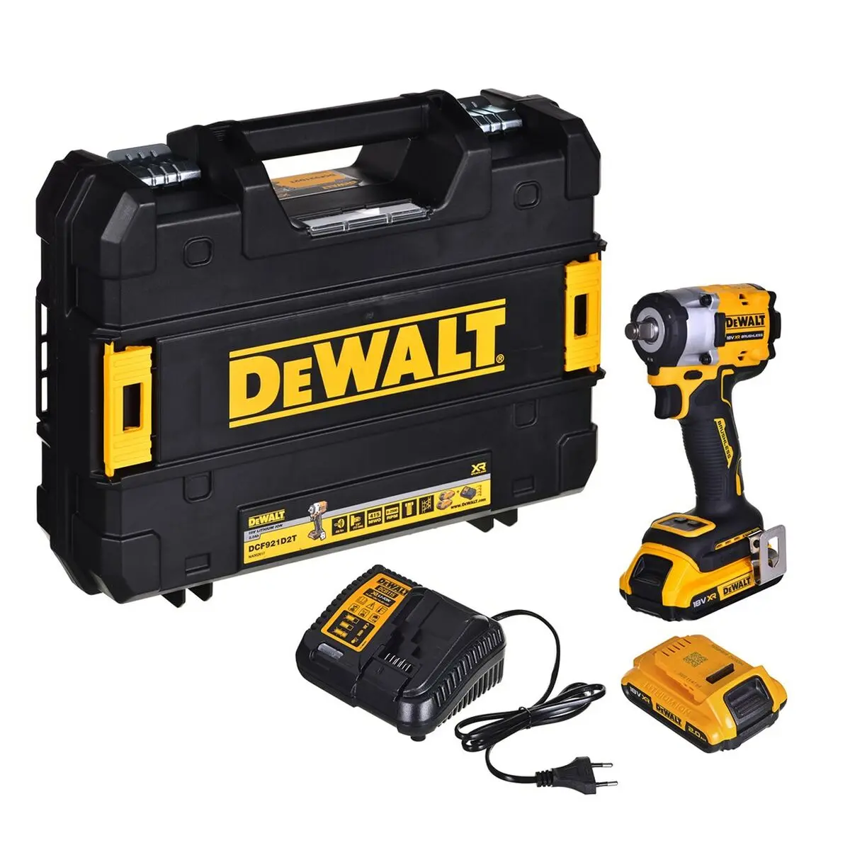 Chave De Impacto Dewalt Dcf921d2t 18 V 406 Nm 610 Nm 1