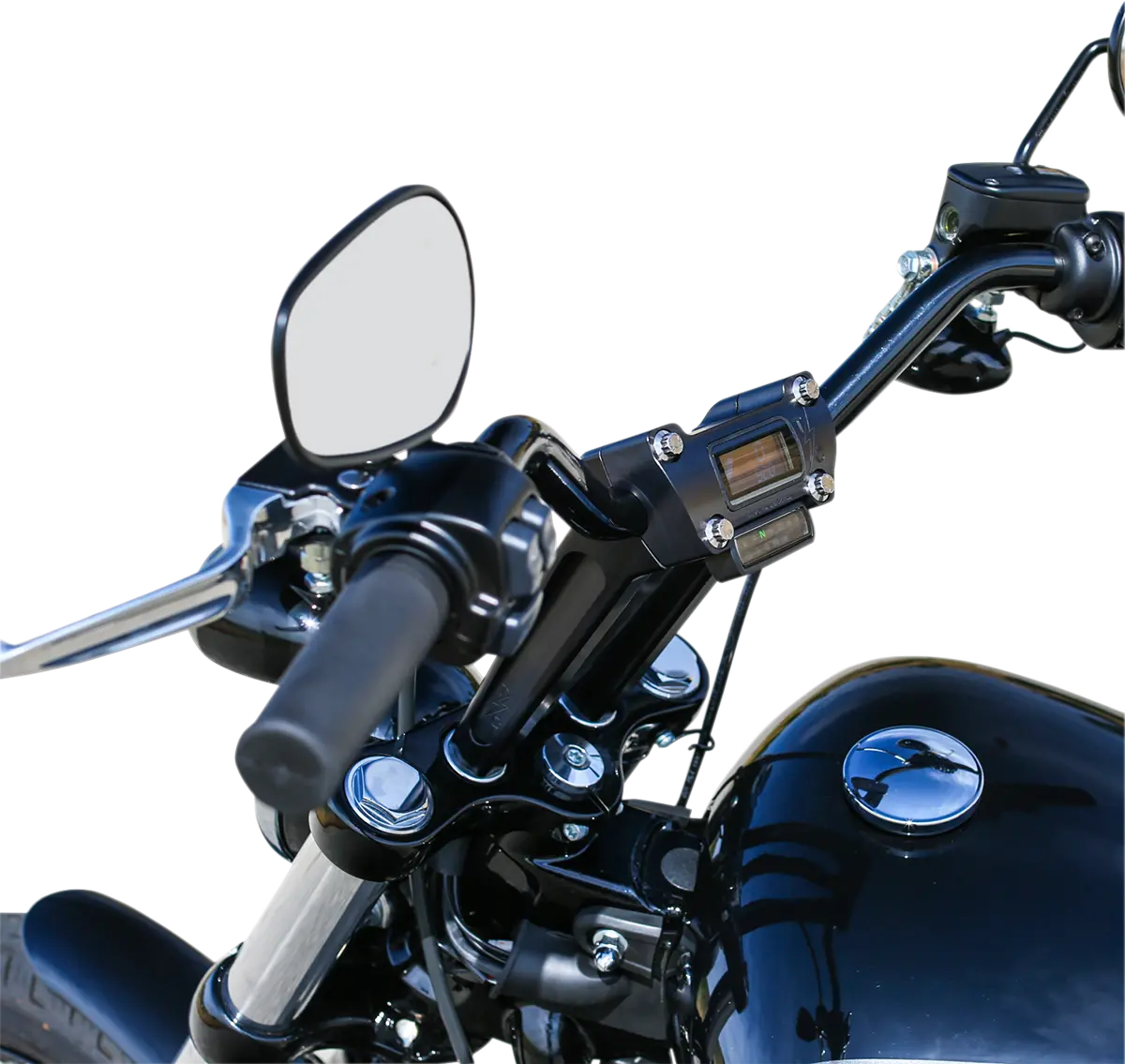 Thrashin Supply Co. Handlebar Risers - Staight - Gauge Cutout - M8 Softail 3