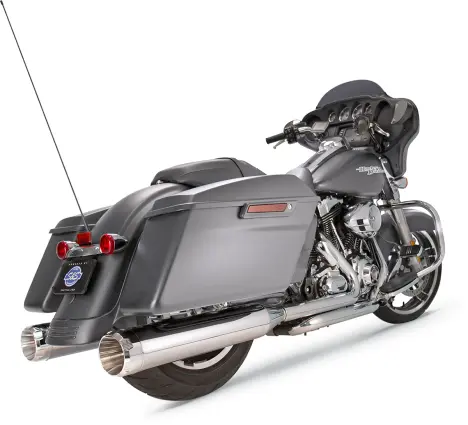 S&S Cycle - Mk45 Slip-On Mufflers Chrome With Chrome Thruster End Caps - 4.5" For 2017-'19 M8 Touring Models 1