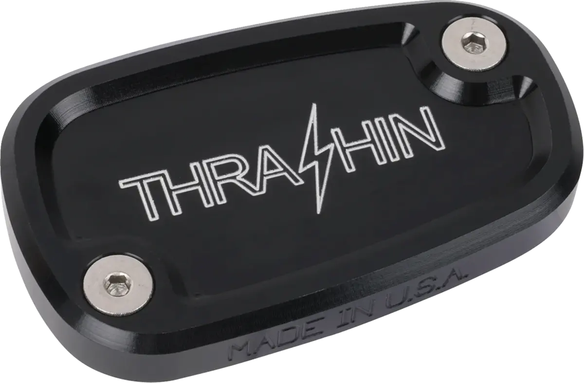 Thrashin Supply Co. Brake Reservoir Cap - Rear - Black - Twice Cut - '18+ Softail Tsc-3177-4 1