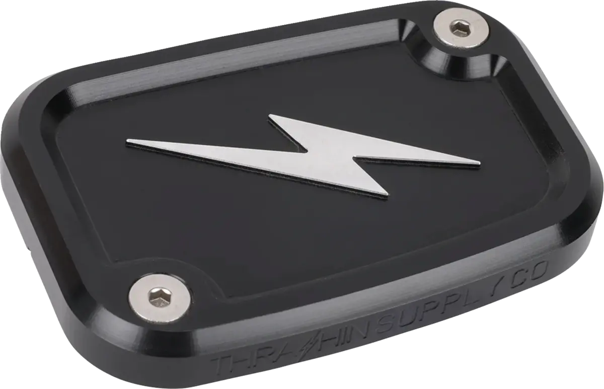 Thrashin Supply Co. Master Cylinder Cover - Brake - Front - Black/Twice-Cut Tsc-3176-4 1