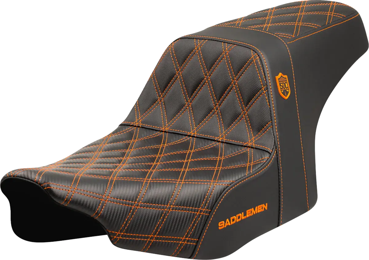 Saddlemen Pro Series Sdc Performance Seat - Orange Stitching - W/O Backrest - Flt/Flh (Sc82307d3) Touring 23-24 1