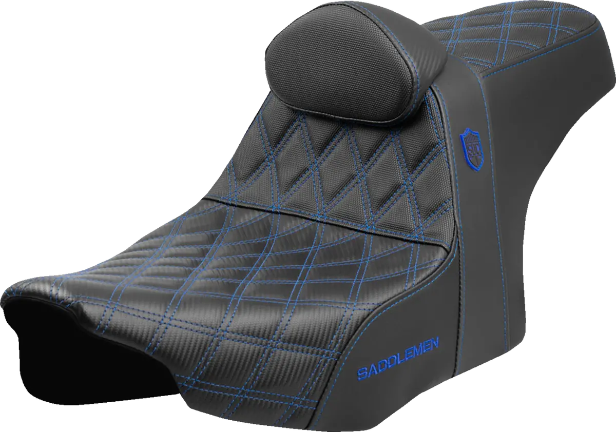 Saddlemen Pro Series Sdc Performance Seat - Blue Stitching - W/ Backrest - Flt/Flh (Sc82307db1) Touring 23-25 1