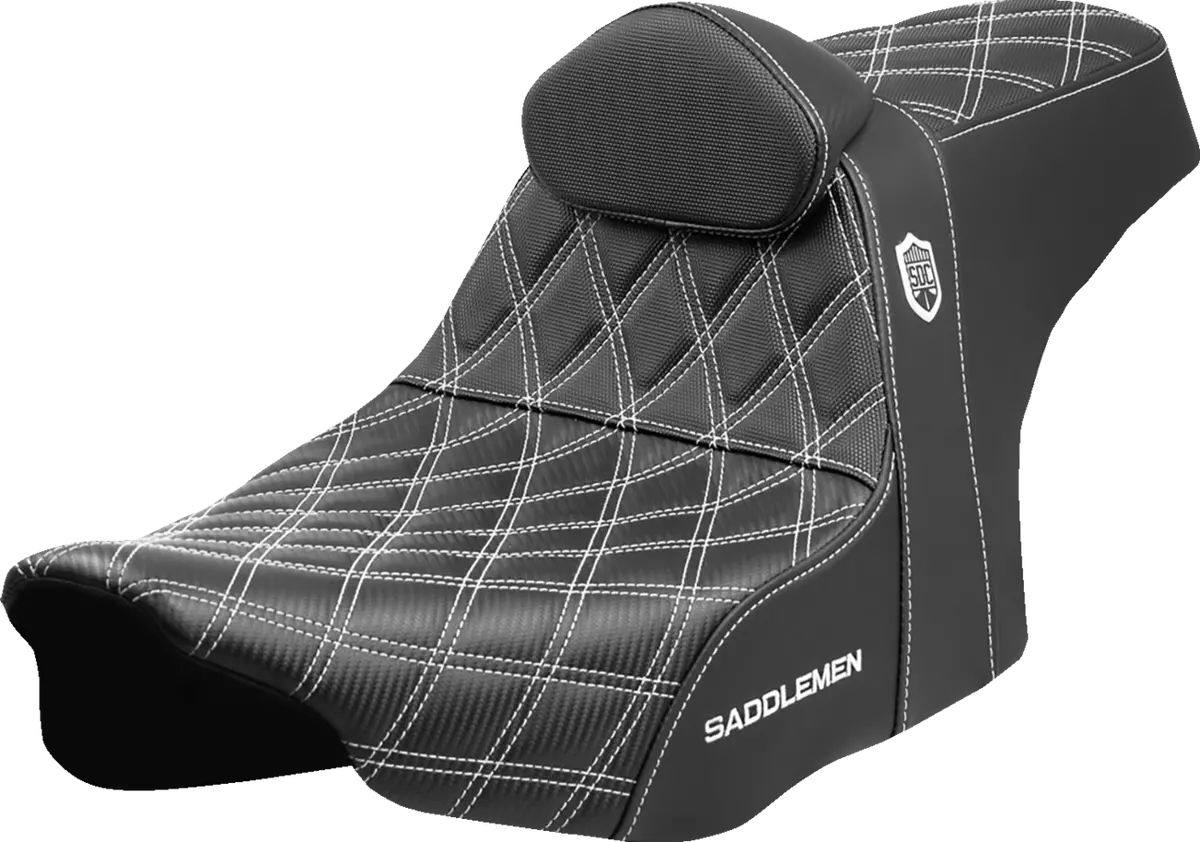 Saddlemen Pro Series Sdc Performance Seat - White Stitching - W/ Backrest - Flt/Flh (Sc82307db6) Touring 23-25 1