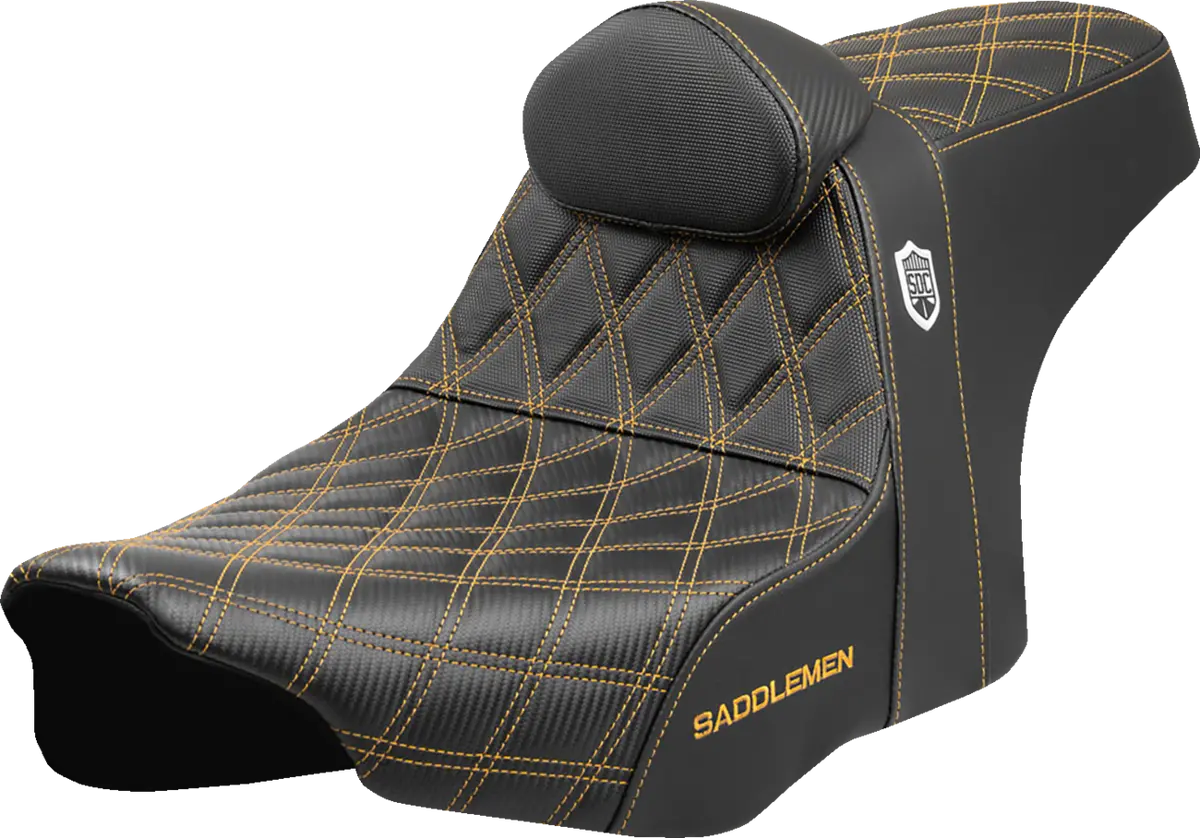 Saddlemen Pro Series Sdc Performance Seat - Gold Stitching - W/ Backrest - Flt/Flh (Sc82307db7) Touring 23-25 1