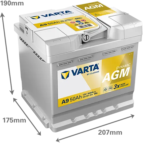 Varta A9 Ln1 Dynamic Agm Battery - 540Cca 50Ah 1