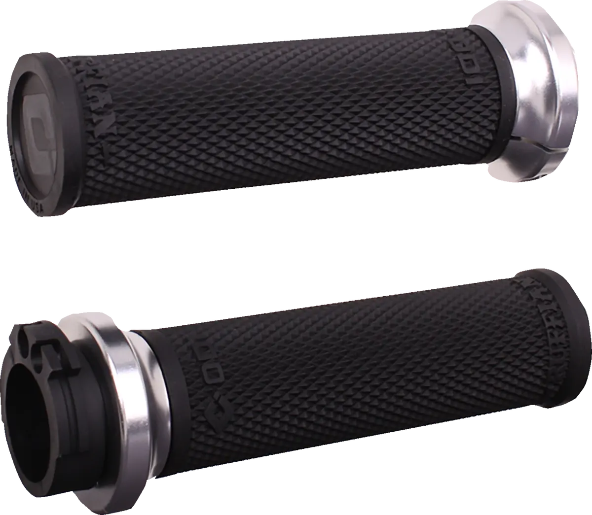 Odi Ruffian Lock-On Street Grips - Cable - Black/Silver V30hcwb-S 1