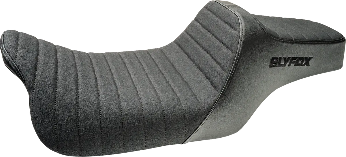 Slyfox Highnoon Seat - Vinyl - Classic Stitch - Black Logo - Flh/Flt '08-'24 4710A-Slyfox 1