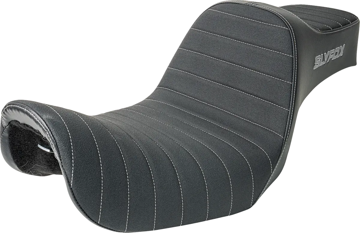 Slyfox Highnoon Seat - Vinyl - Classic Stitch - Silver Logo - Fxd '96-'03 4703B-Slyfox 1