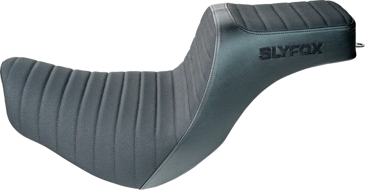 Slyfox Highnoon Seat - Vinyl - Classic Stitch - Black Logo - Fl/Fx '18-'24 4701A-Slyfox 1