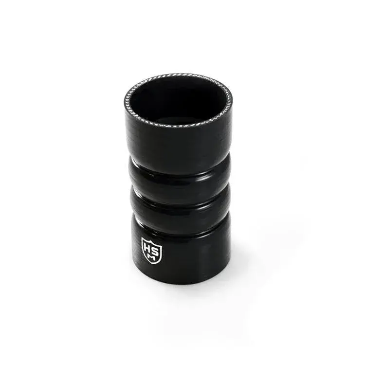 3" Straight Ribbed Silicone Coupler (Black 5-Ply) 1