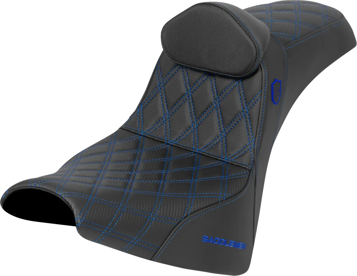 Saddlemen Pro Series Sdc Performance Seat - W/ Backrest - Blue Stitch - Gripper - Fxbb/Fxst (Sc81830db1) Softail 18-25 1