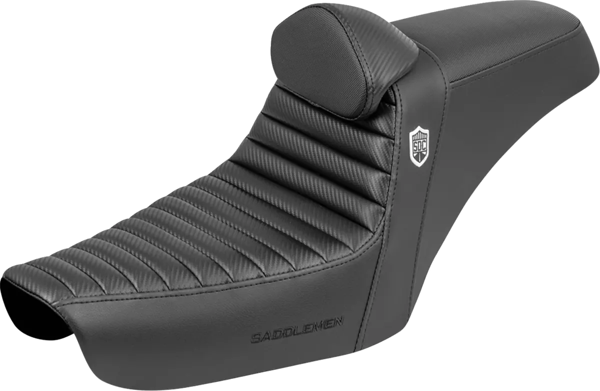 Saddlemen Step-Up Seat - Gripper - Black - With Backrest (Sc89604tb) Dyna 96-03 1