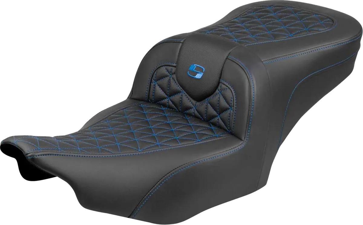 Saddlemen Roadsofa Seat - Without Backrest - Blue Stitch - Flh/Flt (823-07-21001) Touring 23-25 1