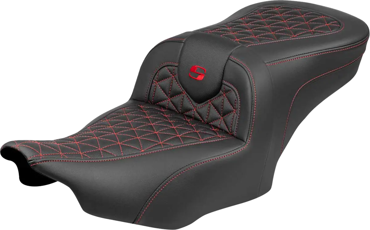 Saddlemen Roadsofa Seat - Without Backrest - Red Stitch - Flh/Flt (823-07-21004) Touring 23-25 1