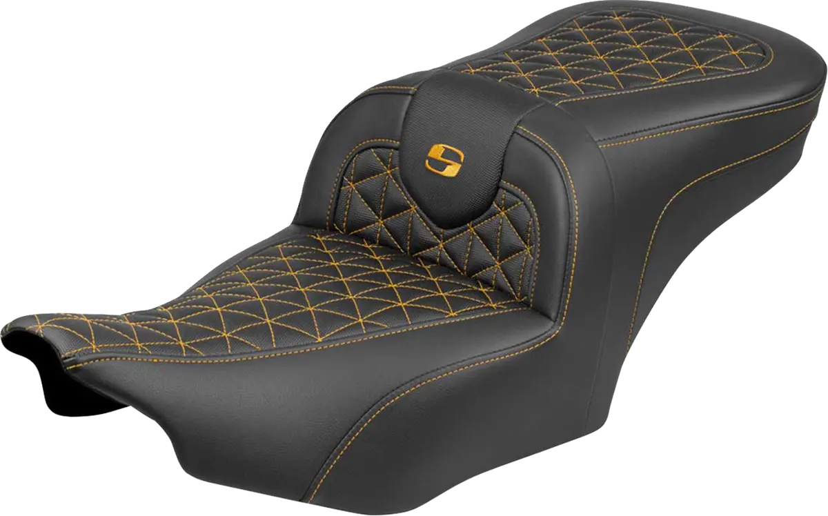 Saddlemen Roadsofa Seat - Without Backrest - Gold Stitch - Flh/Flt (823-07-21007) Touring 23-25 1