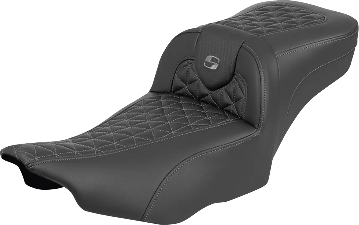 Saddlemen Roadsofa Extended Reach Seat - Without Backrest - Tri-Gripper Gray Stitch - Flh/Flt (823-07-21102) Touring 23-25 1