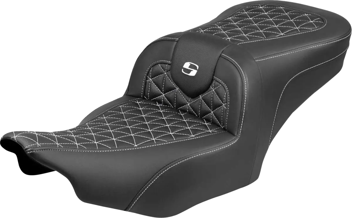 Saddlemen Roadsofa Seat - Without Backrest - White Stitch - Flh/Flt (823-07-21006) Touring 23-25 1