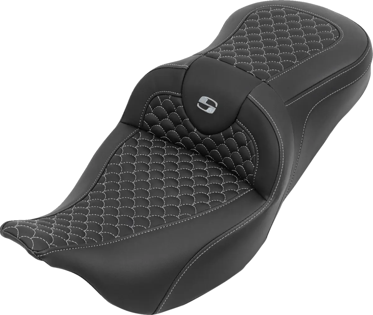 Saddlemen Roadsofa Seat - Without Backrest - Dragon Stitch - Silver Stitch - Flh/Flt (808-07B-20805) Touring 08-25, Cvo 14 1