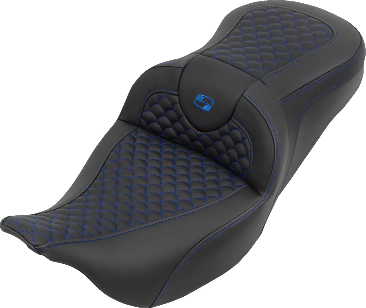 Saddlemen Roadsofa Seat - Without Backrest - Dragon Stitch - Blue Stitch - Flh/Flt (808-07B-20801) Touring 08-25, Cvo 14 1