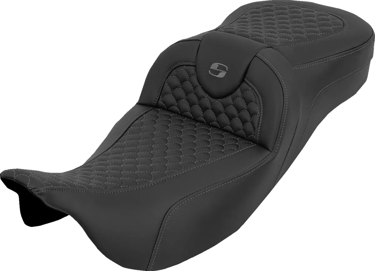 Saddlemen Extended Reach Roadsofa Seat - Dragon Scale - W/O Backrest - Gray Stitch - Flh/Flt (808-07B-20902) Touring 08-25, Cvo 14 1