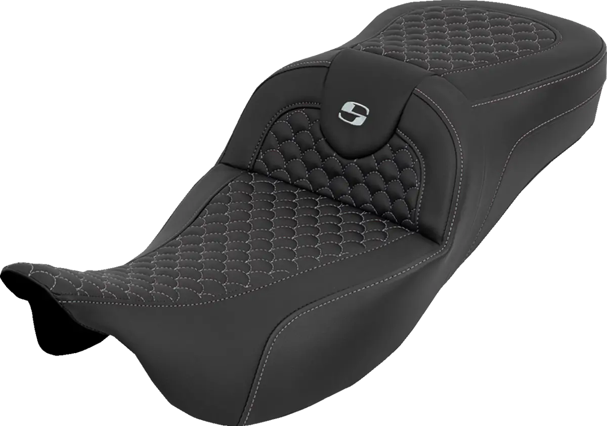 Saddlemen Extended Reach Roadsofa Seat - Dragon Scale - W/O Backrest - Silver Stitch - Flh/Flt (808-07B-20905) Touring 08-25, Cvo 14 1