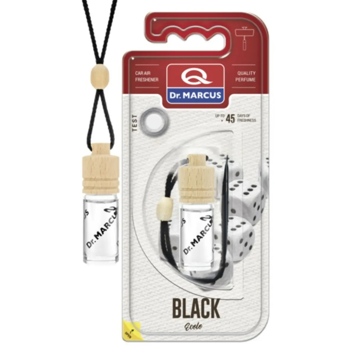 Ambientador Para Automóveis Dr Marcus Ecolo Black 4,5 Ml Madeira Cristal Fragância Colar 4 Peças 1