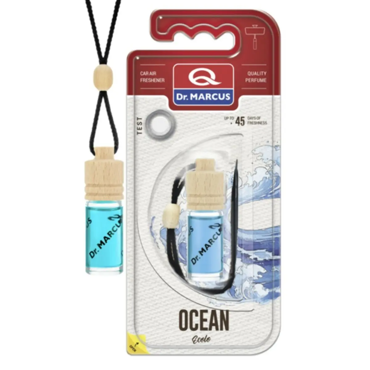 Ambientador Para Automóveis Dr Marcus Ecolo Ocean 4,5 Ml Madeira Cristal Fragância Colar 4 Peças 1