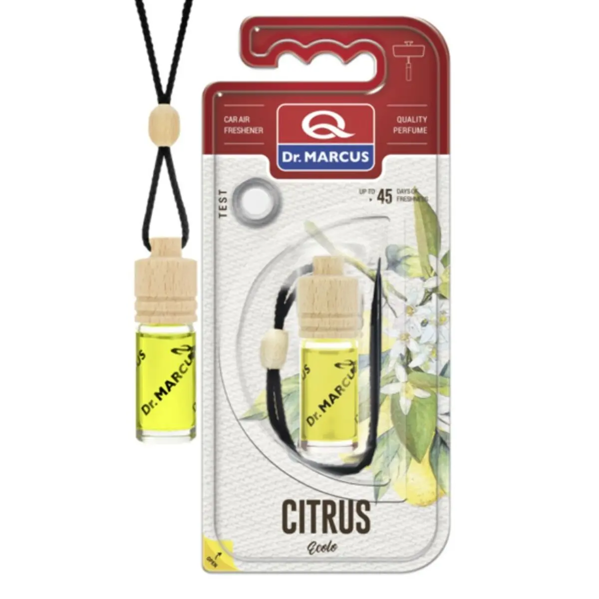 Ambientador Para Automóveis Dr Marcus Ecolo Cítrico 4,5 Ml Madeira Cristal Fragância Colar 1