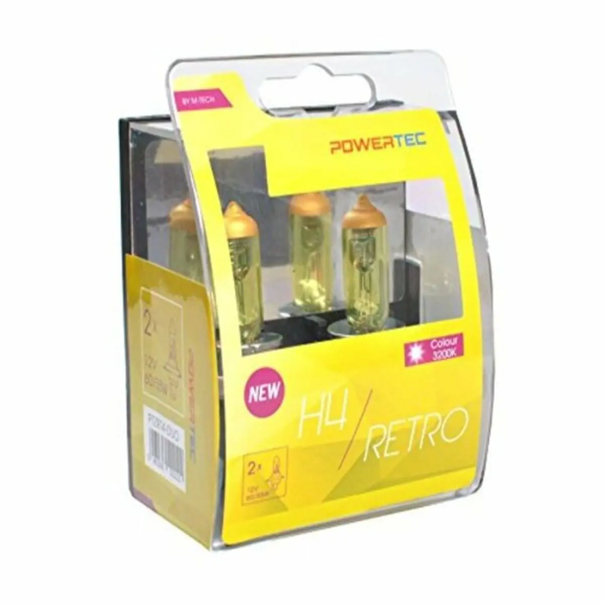 Lâmpada Para Automóveis M-Tech Ptzrt4-Duo H4 12V 60/55W 3200K Halógena 1