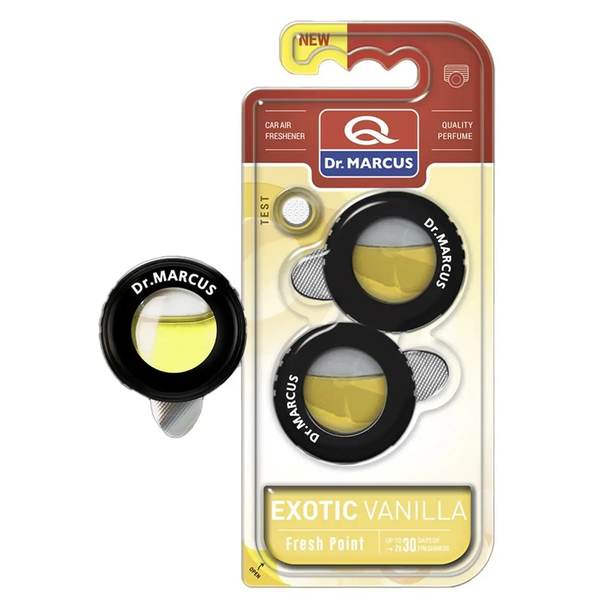 Ambientador Para Automóveis Dr Marcus Fresh Point Exotic Vanilla Baunilha 2,5 Ml Plástico Fragância 2 Peças (2 Unidades) 1