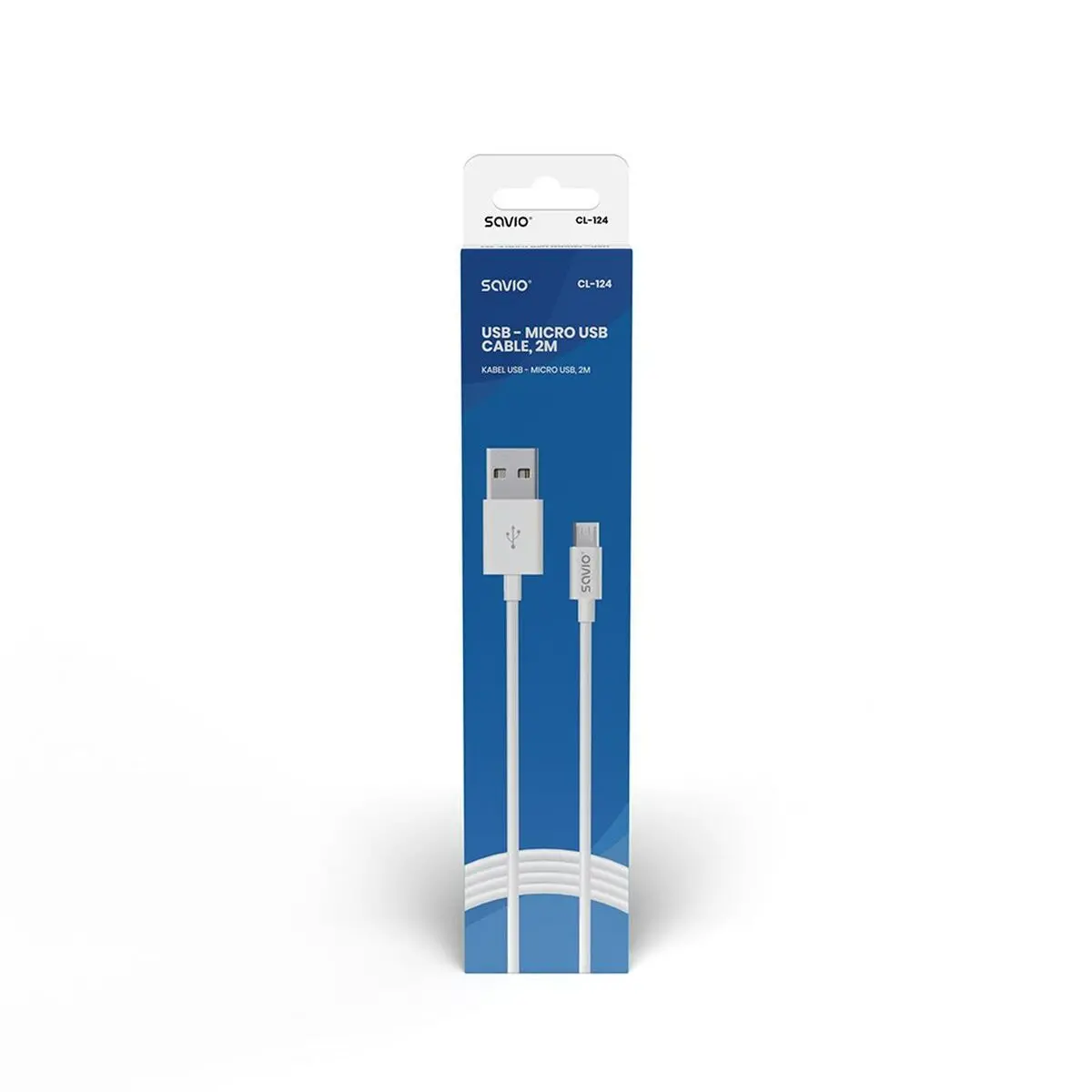 Cabo Usb Para Micro Usb Savio Cl-124 Branco 2 M 2