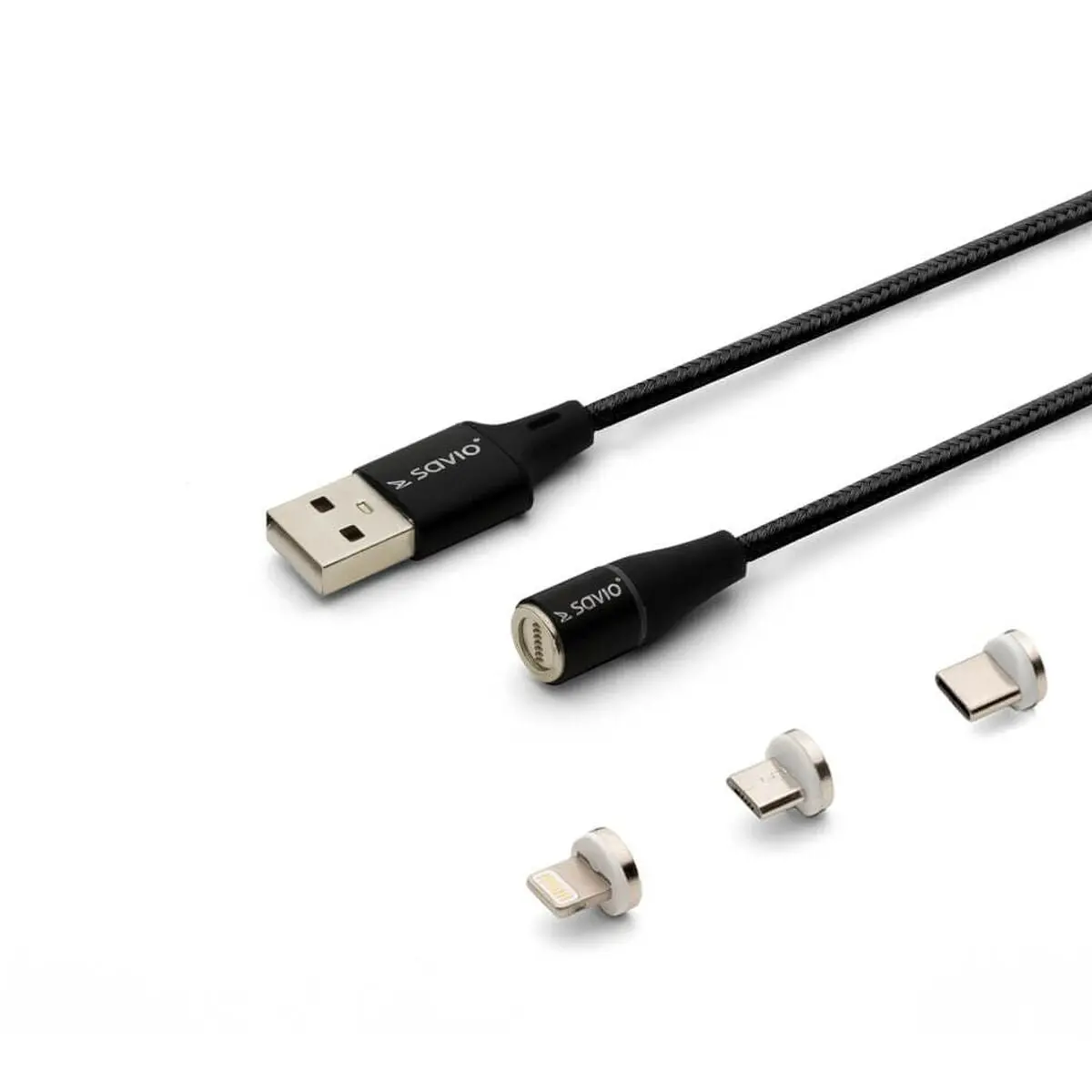 Cabo Usb Para Lightning Savio Cl-155 Preto 2 M 1