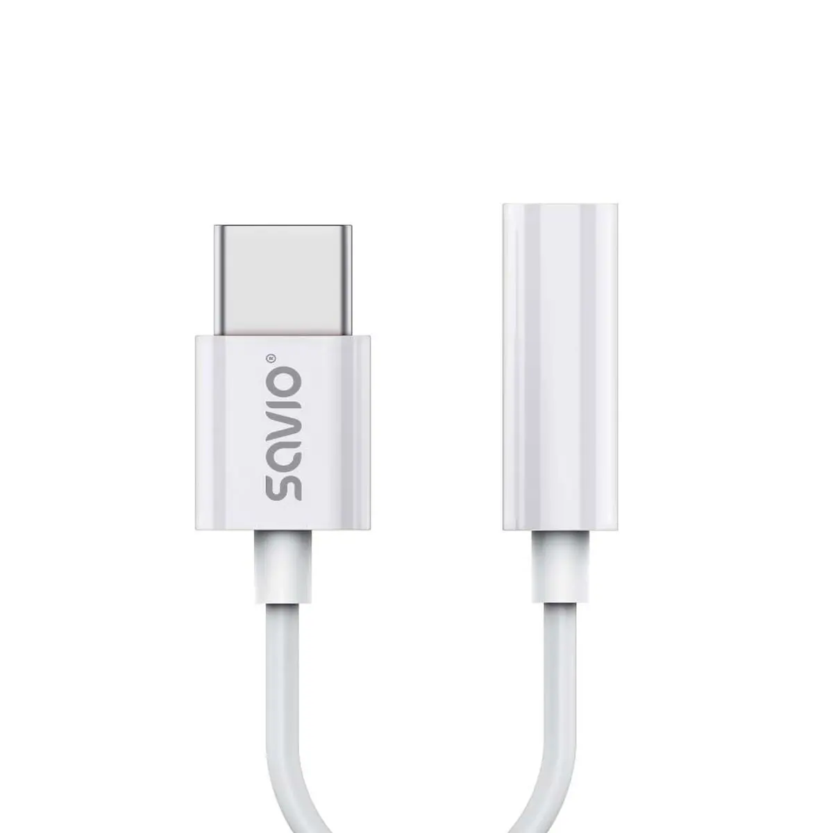 Adaptador Usb-C Para Jack 3.5 Mm Savio Ak-51 Branco 11 Cm 1