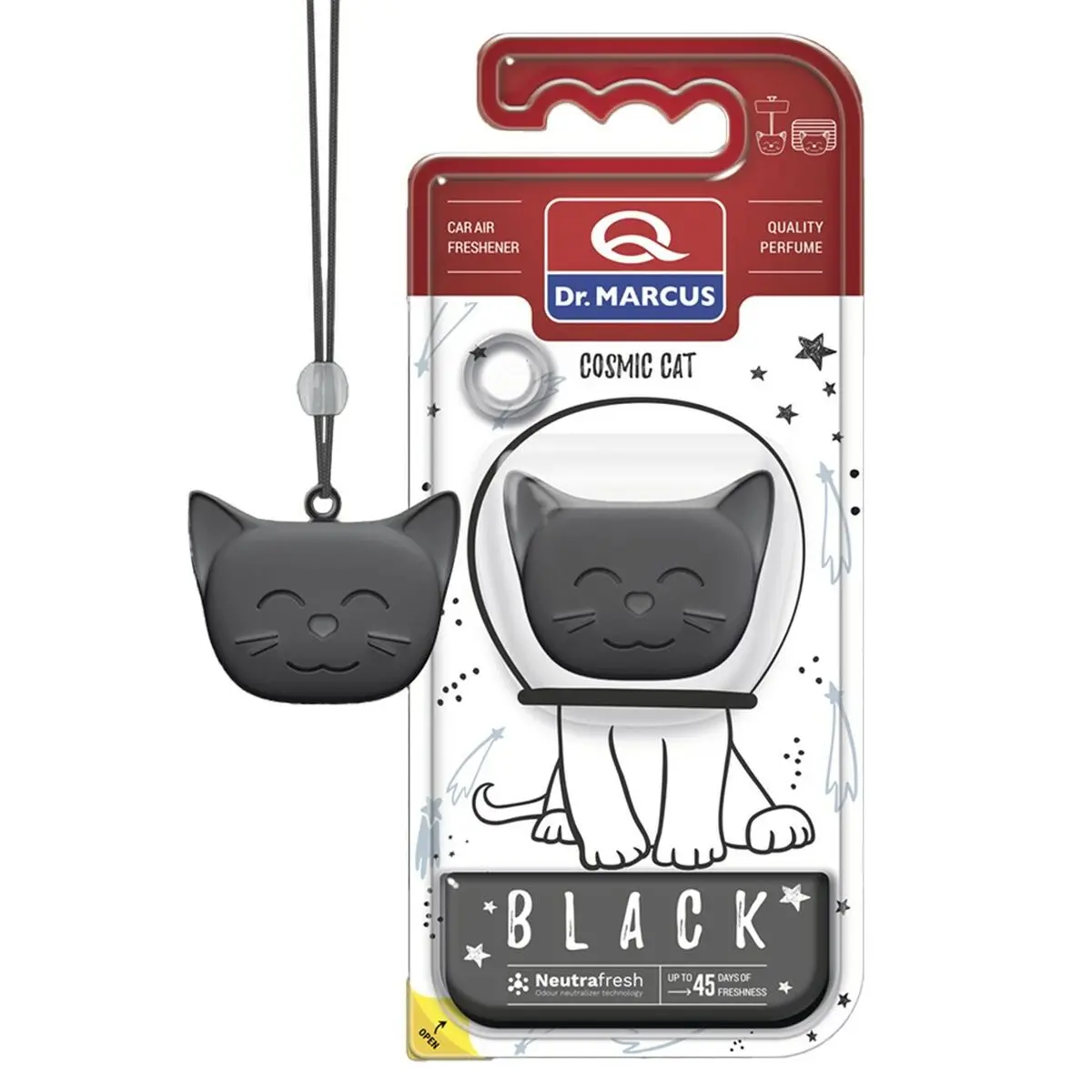 Ambientador Para Automóveis Dr Marcus Cosmic Cat Black Black Plástico 1