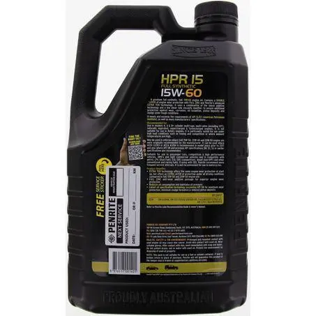 Penrite Hpr 15 Fully Synthetic 15W-60 5L Engine Oil - Hpr15005 2