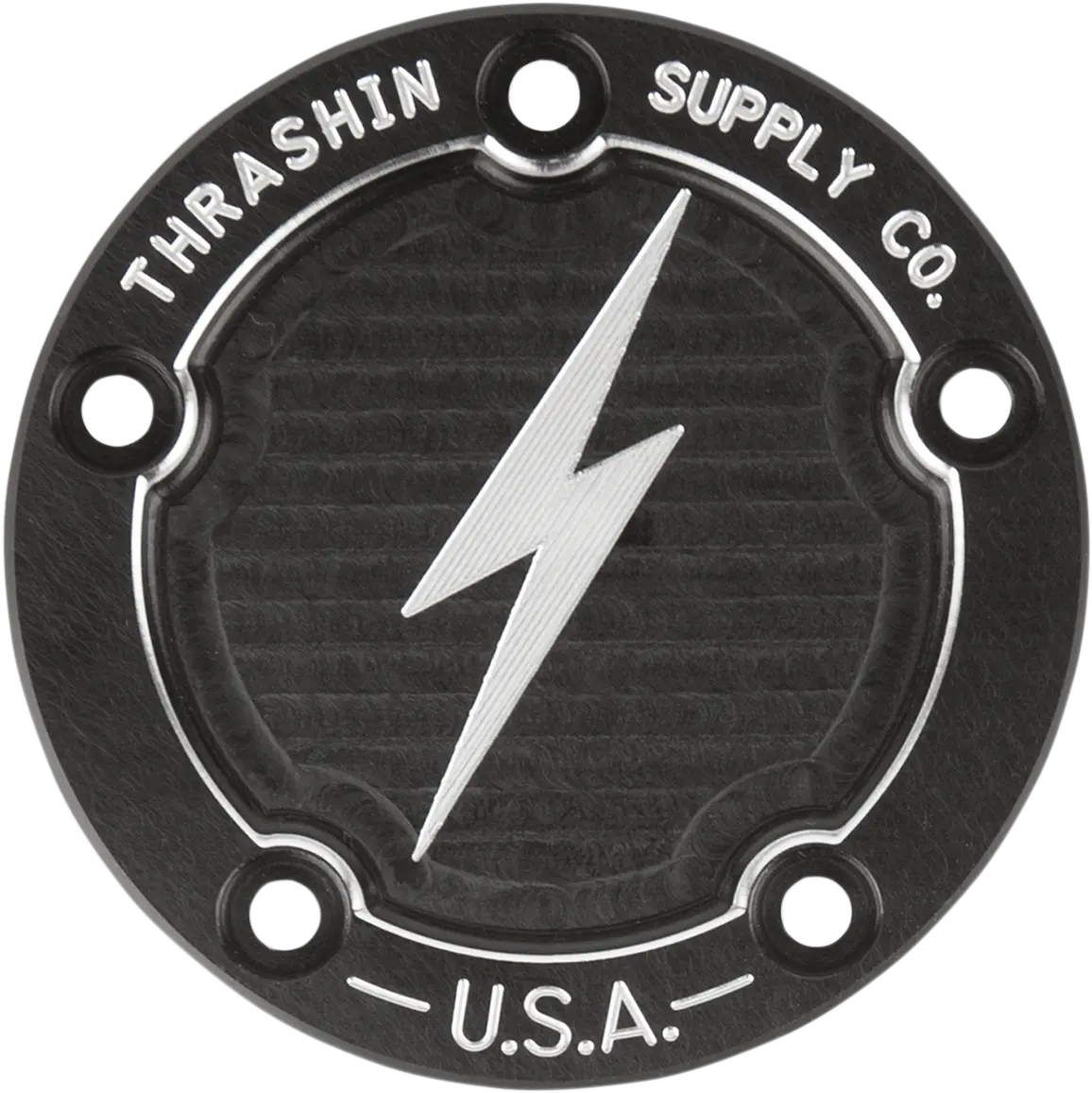 Thrashin Supply Co. Points Cover - Dished - Black - 5 Hole - Twin Cam Tsc-3026-4 1