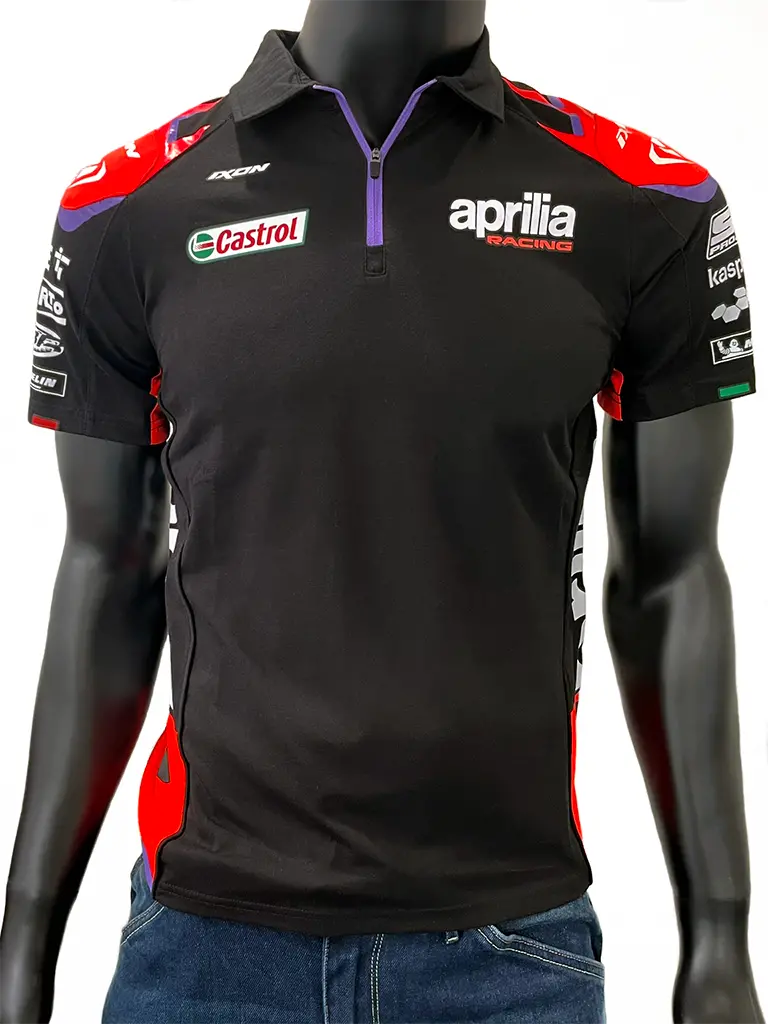 Aprilia Racing Gp 22 Teamwear Replica Quarter Zip Polo Shirt 1