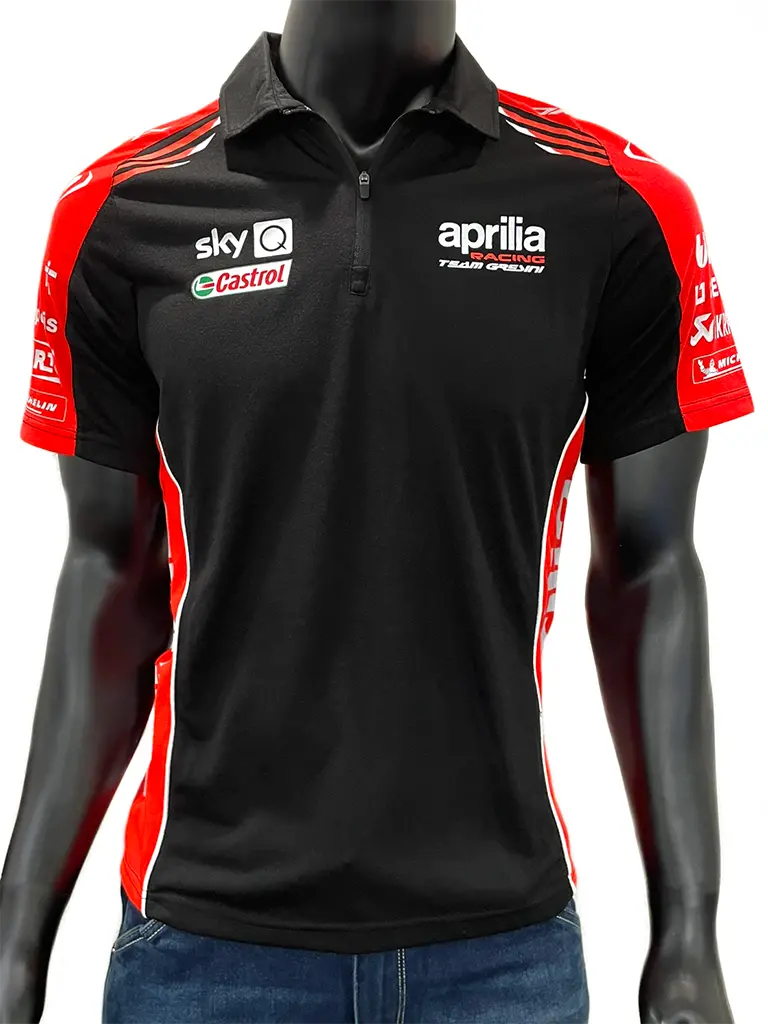 Aprilia Racing Gp 21 Teamwear Replica Quarter Zip Polo Shirt 1