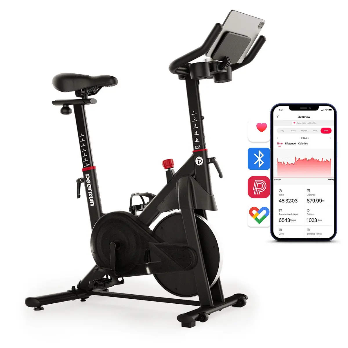 Deerrun S500 Pm 25-Level Magnetic Resistance Indoor Smart Bike With One-Way Bearing System 1