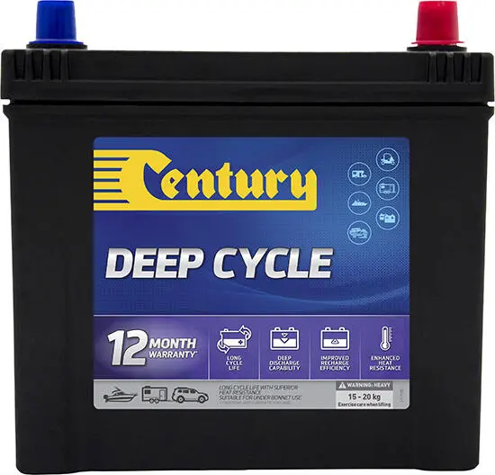 Century D23lt Deep Cycle Battery - 12V, 65Ah, Maintenance Free 1